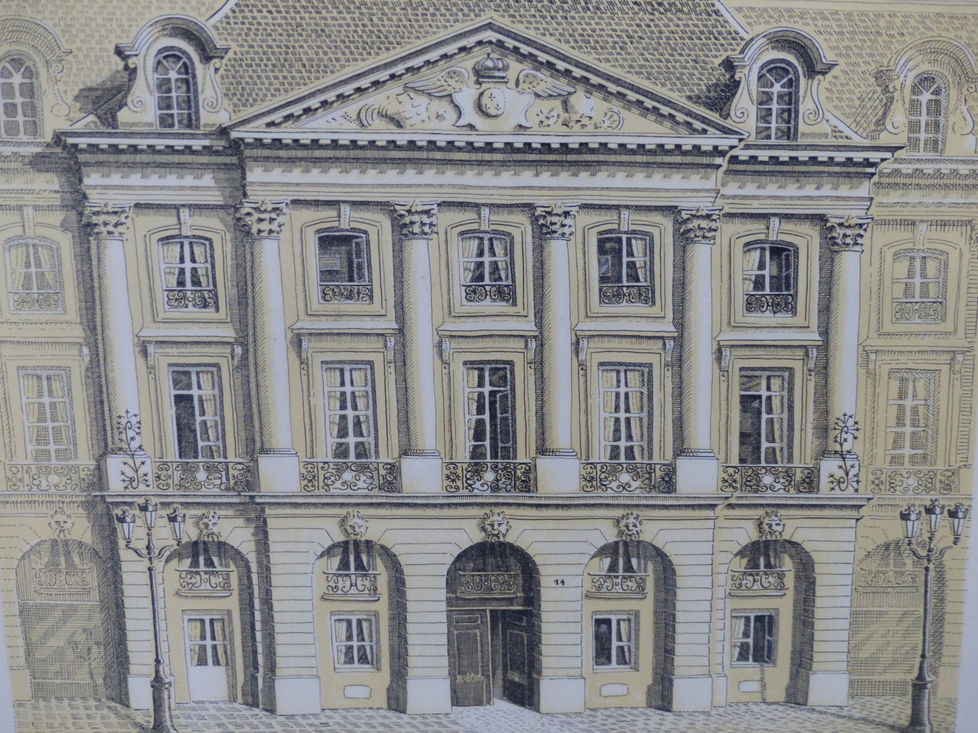GERALD PAUL CAVALIER (20TH CENTURY). ARR. AN ITALIAN TOWN HALL FACADE, LITHOGRAPH, PENCIL SIGNED AND