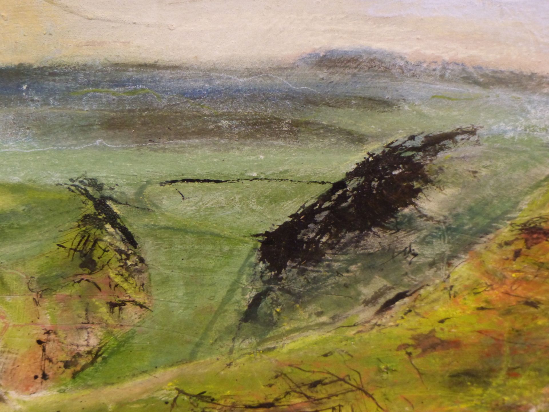 LIDA HATRICK (B1950) (ARR)- THE MERSE- LANDSCAPE. OIL ON BOARDS, SIGNED L/L TITLED VERSO. 33 X 29