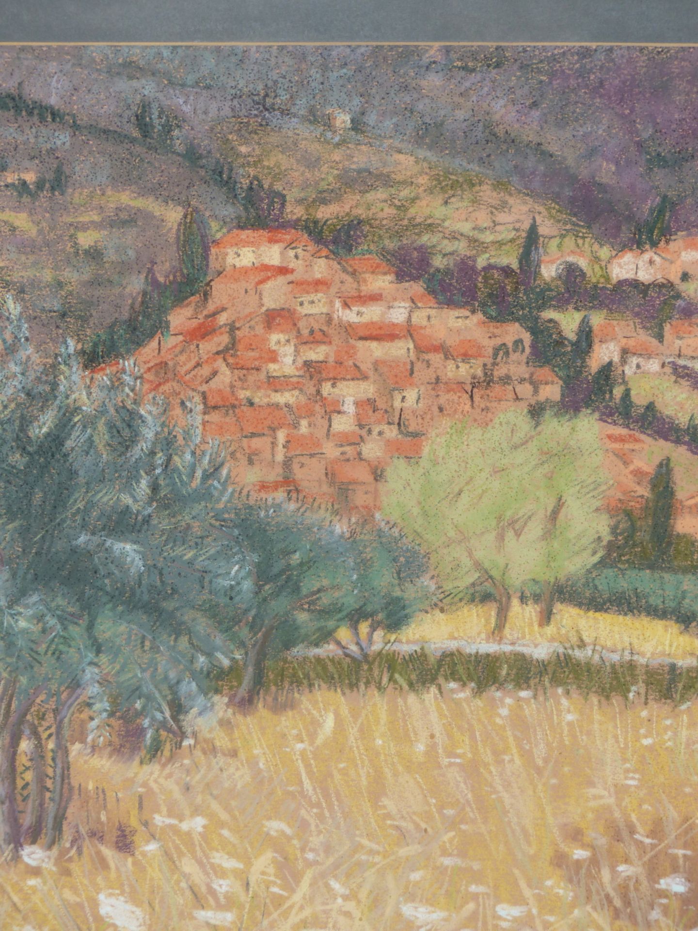 MARJORIE VIVIAN (20TH CENTURY) ARR. SEILLANS, PROVENCE. PASTEL. SIGNED AND TITLED, DATED '82. 38 X