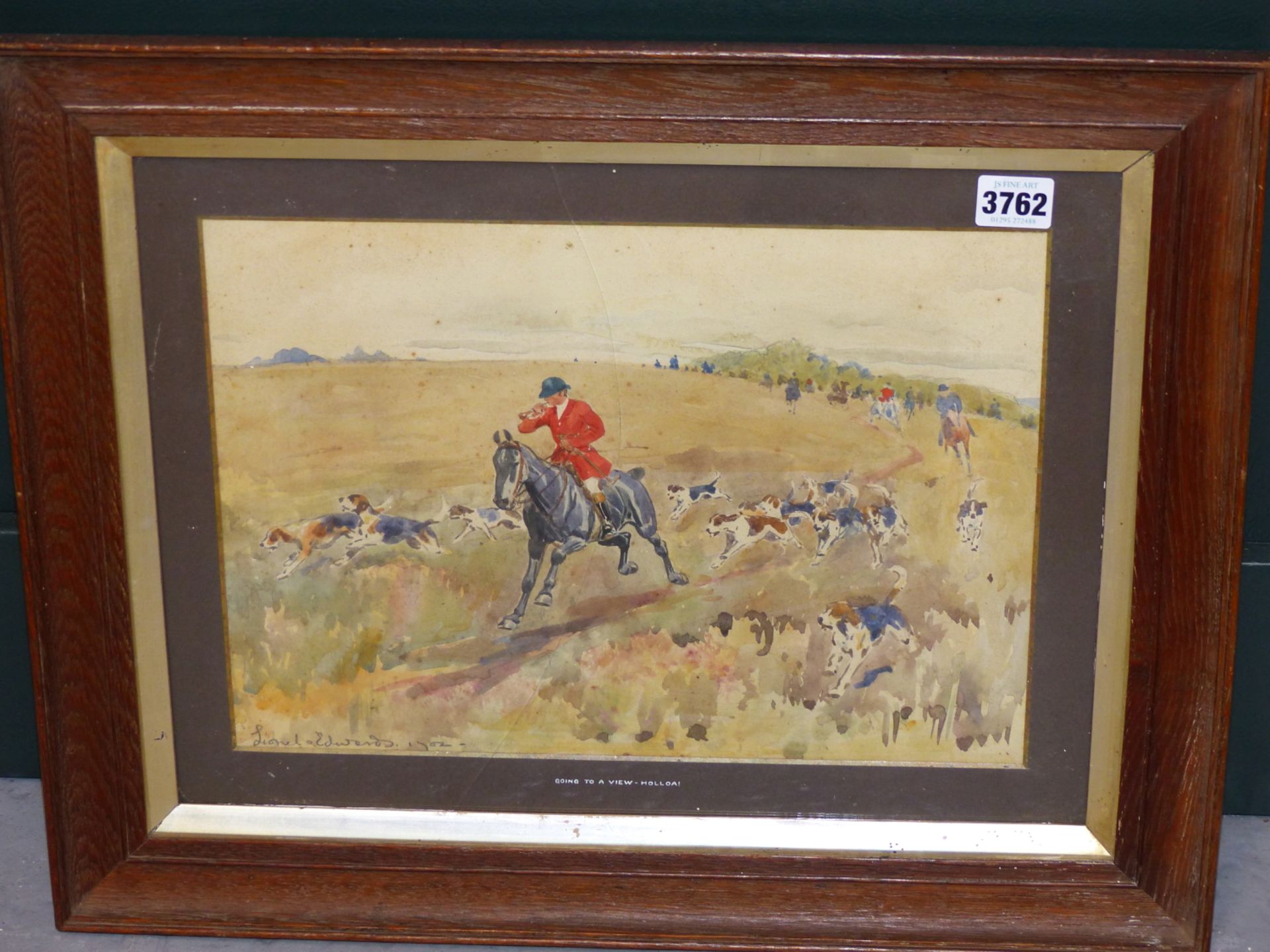 LIONEL EDWARDS (1878-1966) ARR. GOING TO A VIEW -HOLLOA!. WATERCOLOUR, SIGNED AND DATED 1902 LOWER - Image 4 of 7