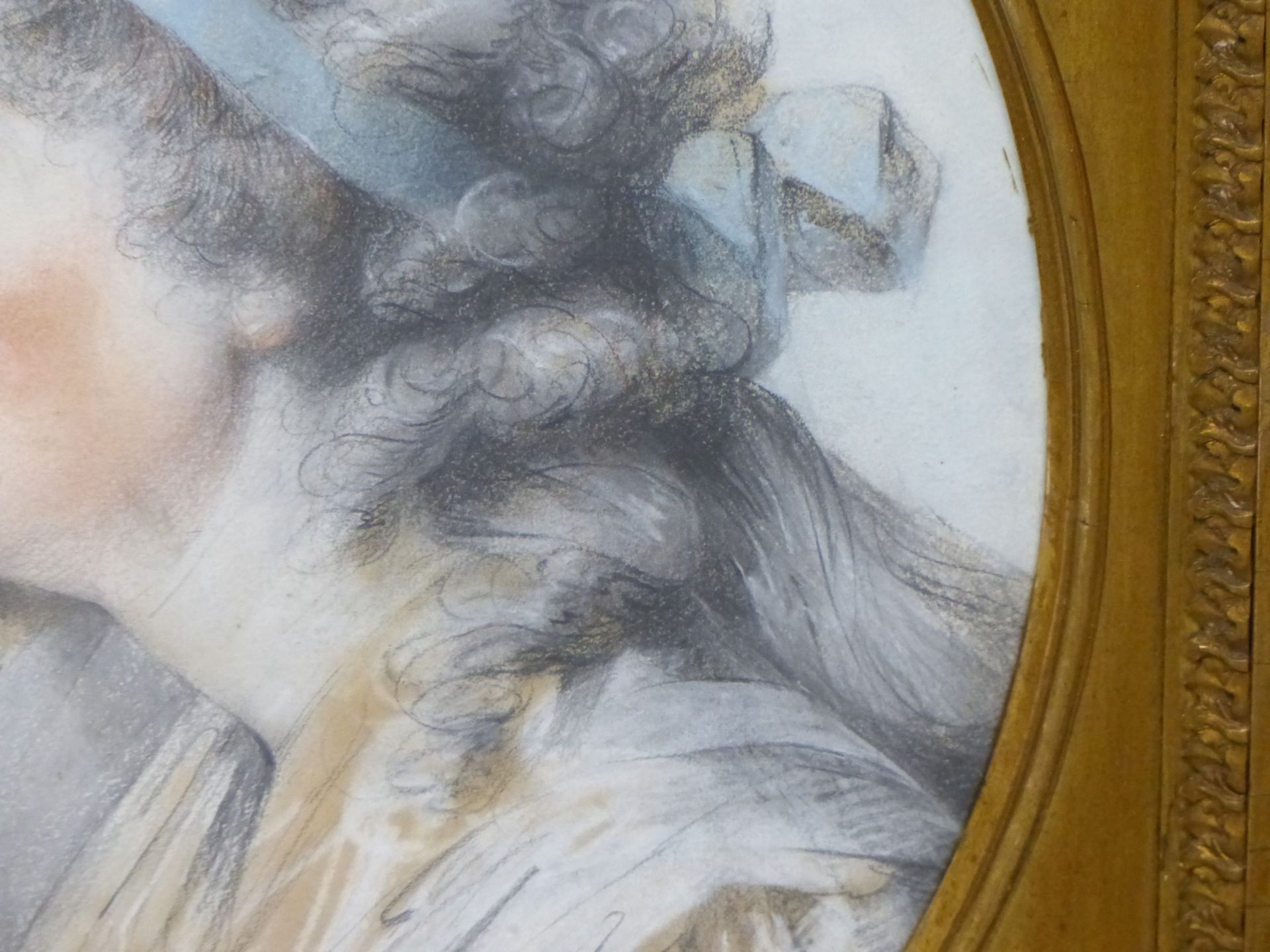 18TH/19TH CENTURY SCHOOL. PORTRAIT OF A CONTEMPLATIVE LADY. PASTEL. BEARS INSCRIPTION "PETERS - Image 4 of 8