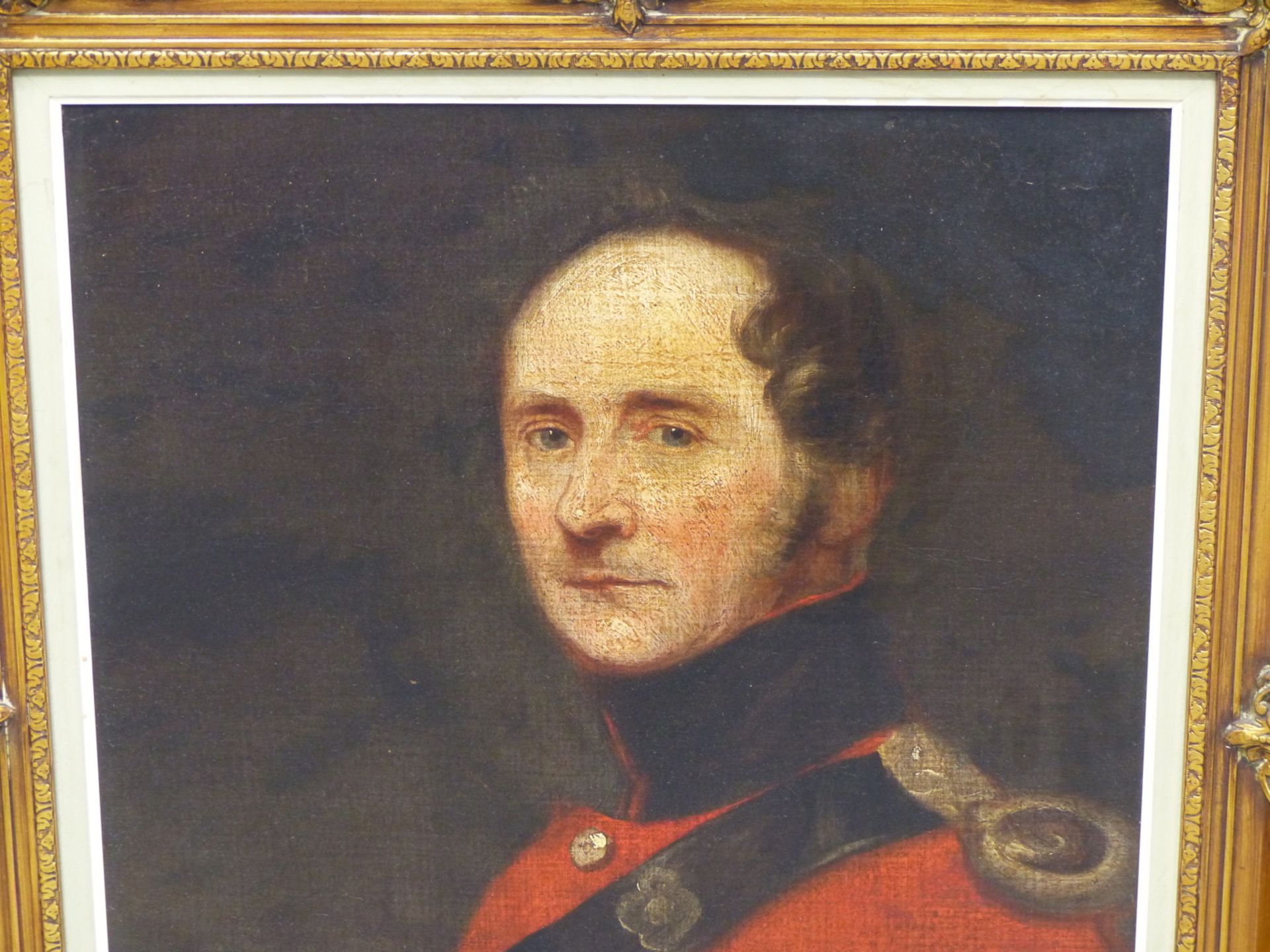 19TH CENTURY ENGLISH SCHOOL, PORTRAIT OF AN OFFICER, OIL ON CANVAS. 58.5 x 48cms. - Image 7 of 9