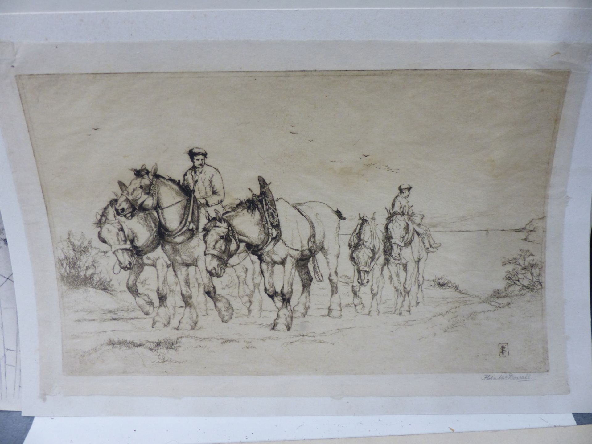 FRANK LEWIS EMANUEL (1865-1948) RUSTIC FIGURES ON A PATH, ETCHING ,PENCIL SIGNED. 25 X 18 cm - Image 5 of 8