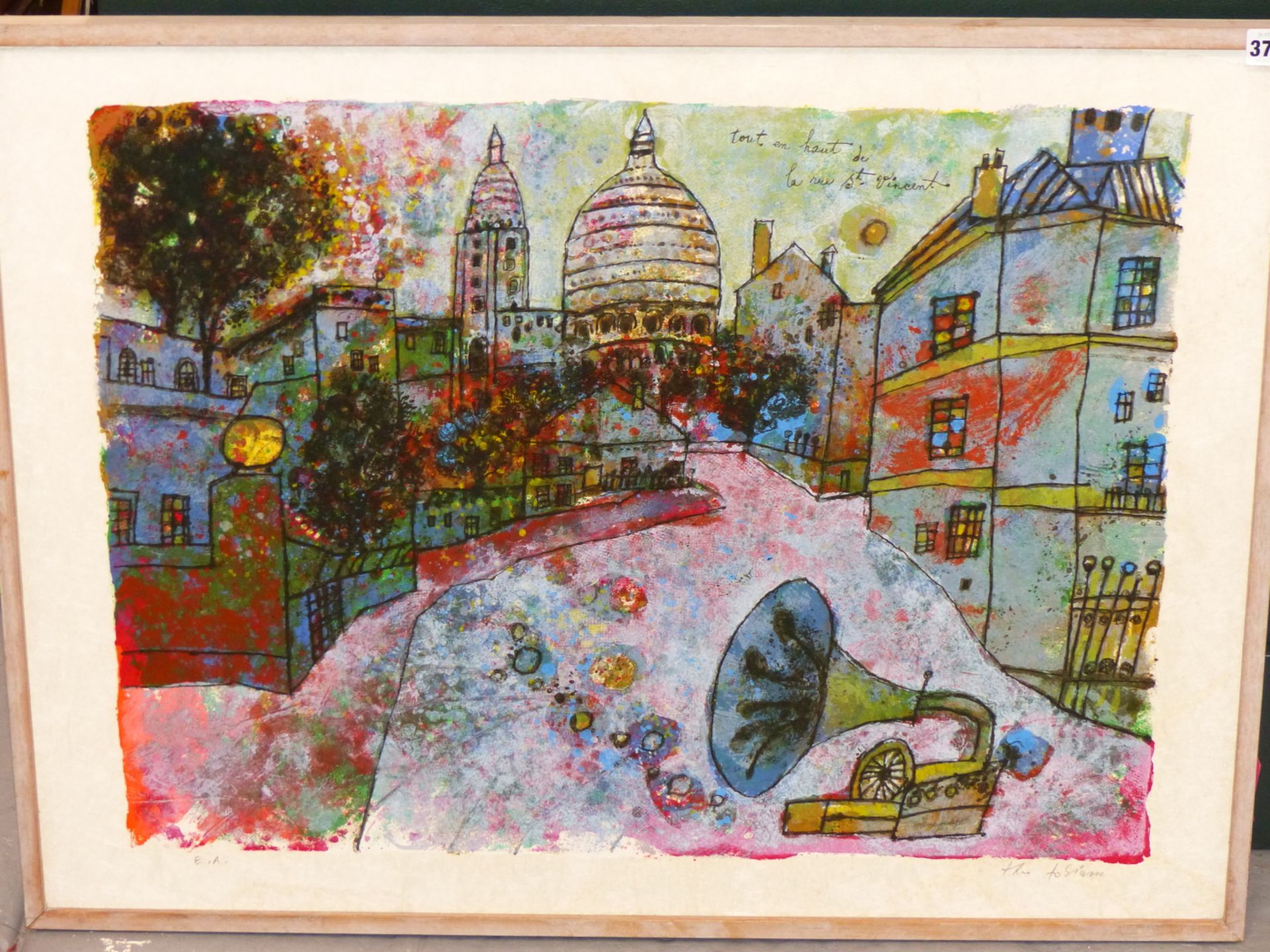 THEO TOBIASSI (1927-2012) ARR. TOUT EN HAUT DE LA NEU St. VINCENT. COLOUR LITHOGRAPH. SIGNED LOWER - Image 5 of 6