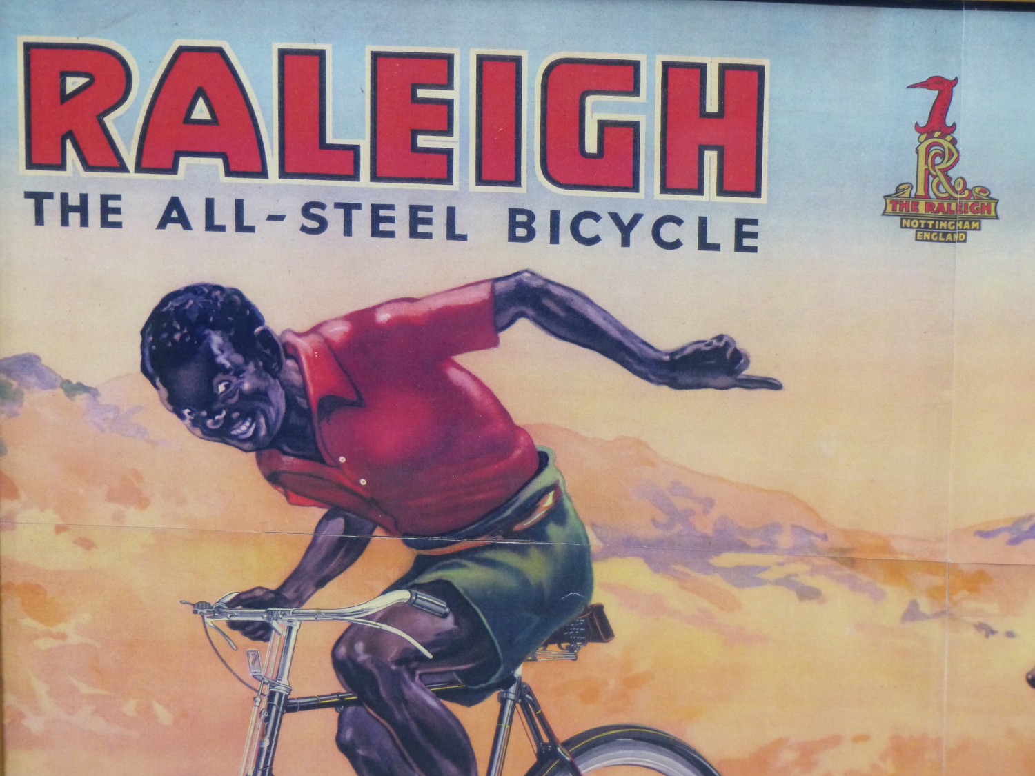 20TH CENTURY. A RARE RALIEGH ALL STEEL BICYCLE ADVERTISING PRINT.C.1940'S 62 X 48cm. - Image 2 of 18
