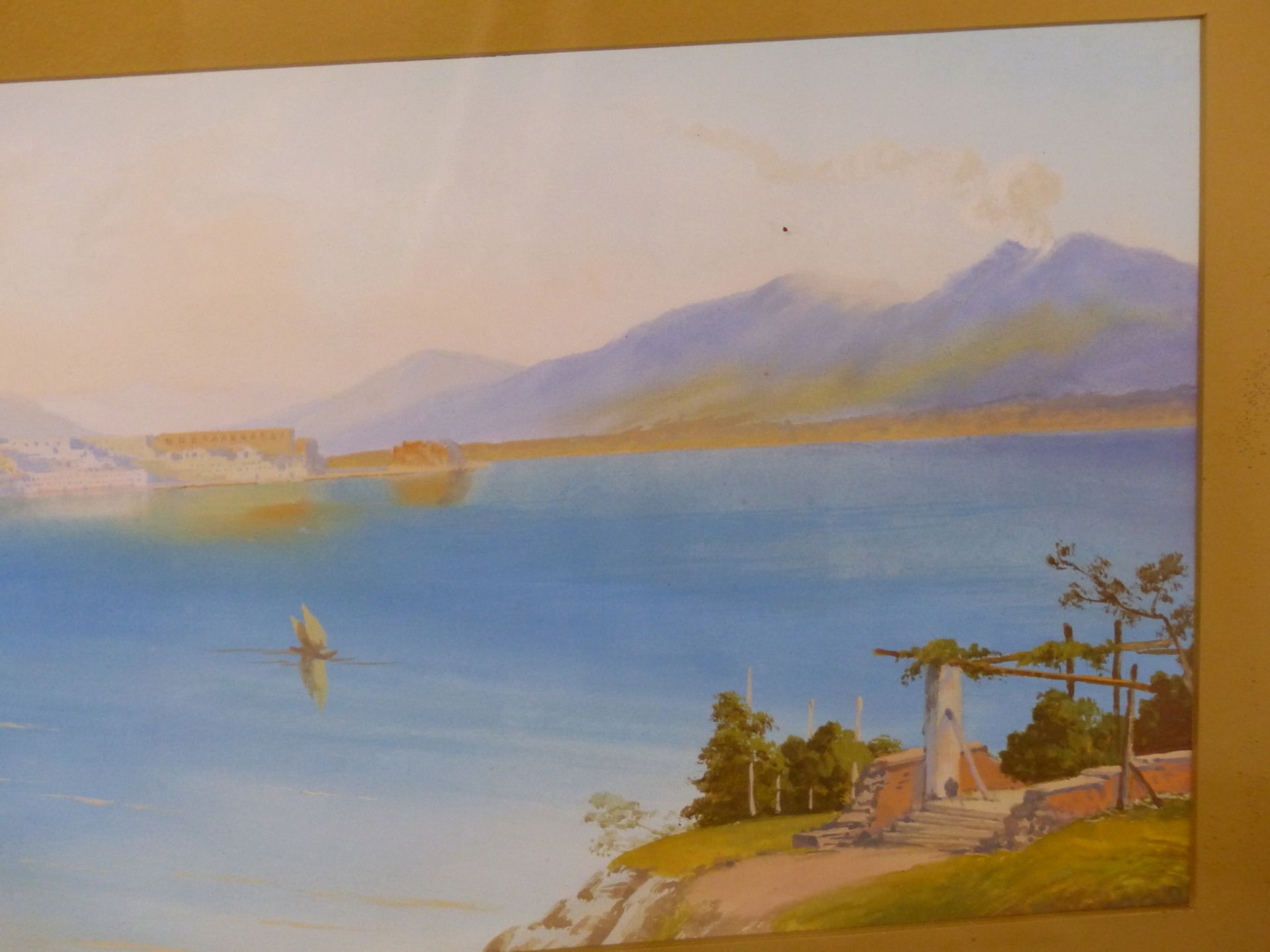 ROLAND STEAD (20TH CENTURY) THE BAY OF NAPLES . WATER COLOUR SIGNED LOWER LEFT. 77 X 26 cm. - Image 5 of 7