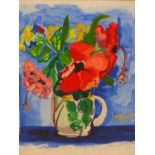 ALEXANDER MINGUET (1937-1996) ARR. STILL LIFE FLOWERS. LITHOGRAPH. PENCIL SIGNED AND INDISTINCTLY