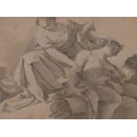 AFTER GIOVANNI TIEPOLO, AN 18TH/ 19TH FIGURE STUDY, GREY WASH, PENCIL AND CHALK ON PAPER, BEARS