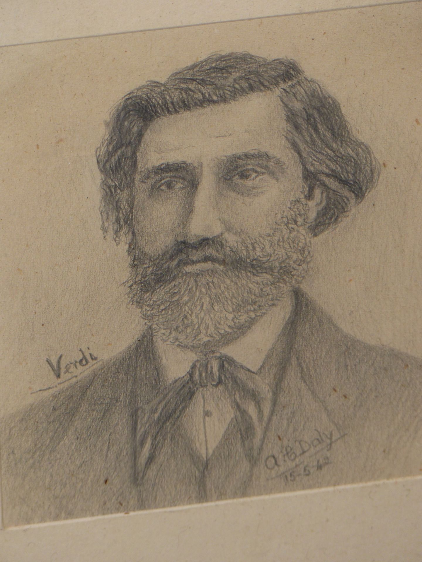 A. DALY (MID 20TH CENTURY) PORTRAIT STUDIES OF MUSICIANS, WAGNER, VERDI, CHOPIN, ROSSINI, PENCIL - Image 6 of 7