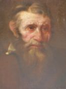 17TH/ 18TH CENTURY OLD MASTER SCHOOL. PORTRAIT OF A BEARDED MAN OIL ON PANEL. 28 X 39 cm.