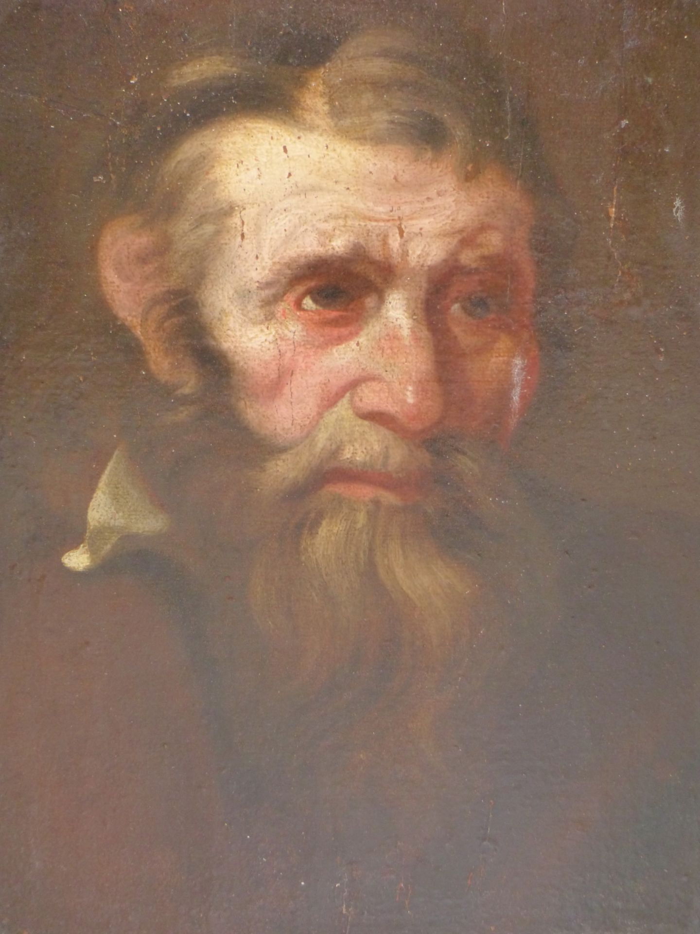 17TH/ 18TH CENTURY OLD MASTER SCHOOL. PORTRAIT OF A BEARDED MAN OIL ON PANEL. 28 X 39 cm.