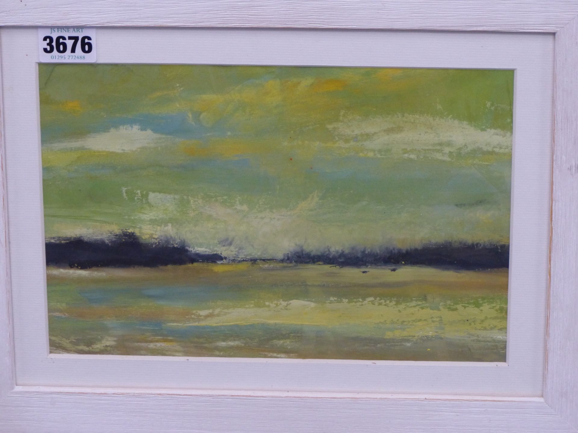 JANE DUFF (20TH CENTURY)- AN EVENING LANDSCAPE- WATERCOLOUR & GOUACHE, 25 X 17.5 cm. - Image 2 of 5