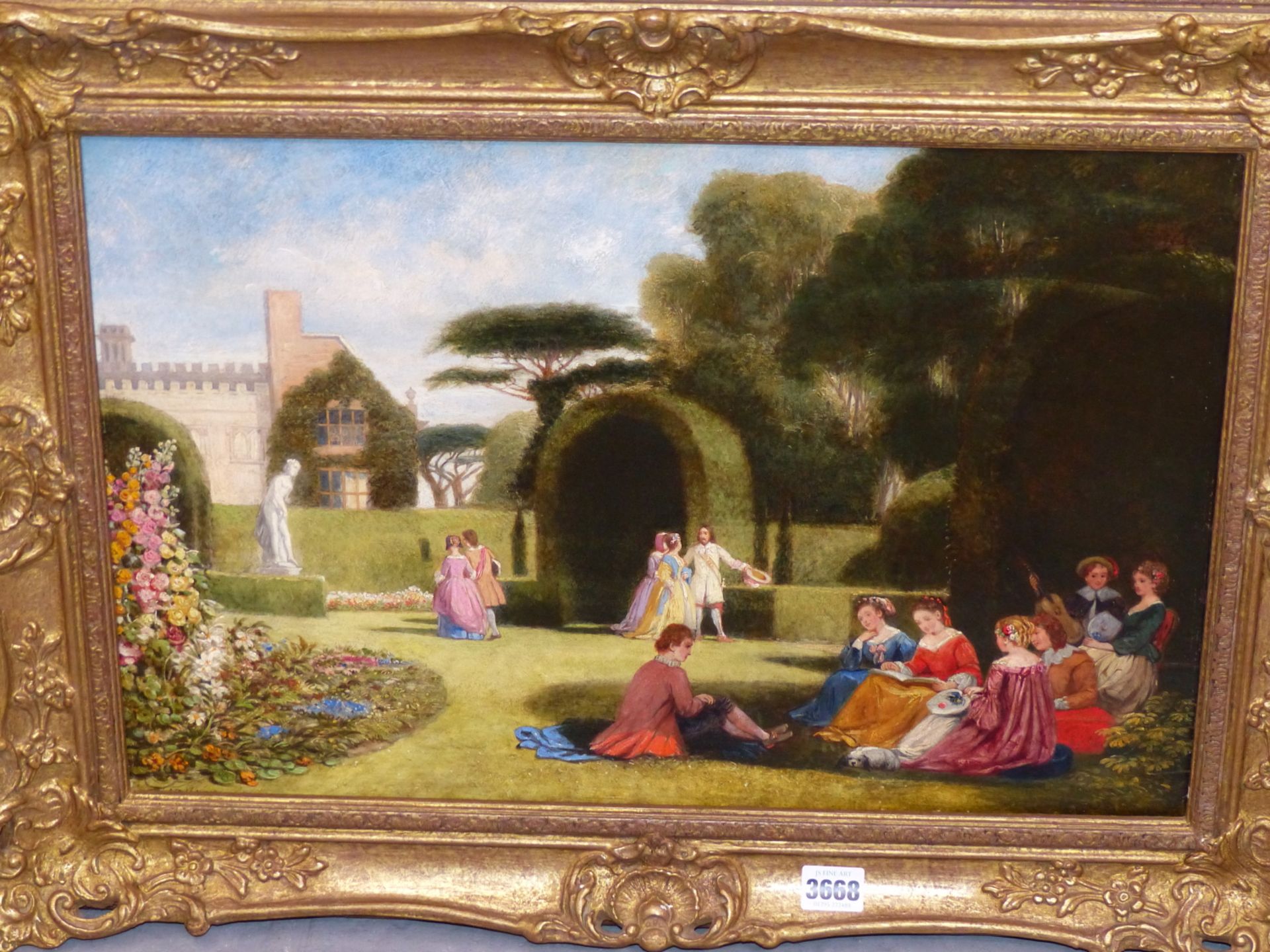 J.D.W. (19TH CENTURY) "FINDING SHADE ON A SUMMERS DAY". OIL ON CANVAS. INITIALLED AND DATED 1868 L/ - Image 2 of 4