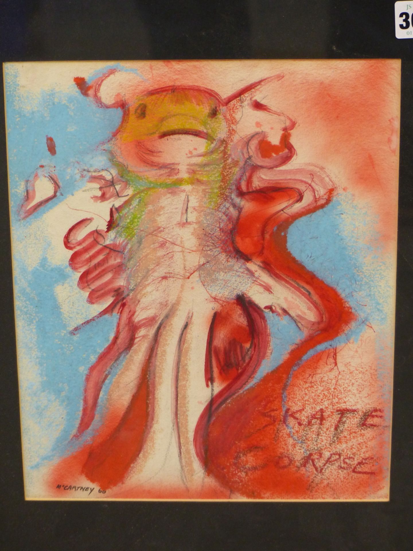 McCARTNEY ( 20TH CENTURY) ARR. SKATE CORPSE. COLOUR WASH AND PASTEL ON PAPER, SIGNED AND DATED '60 L - Image 2 of 6