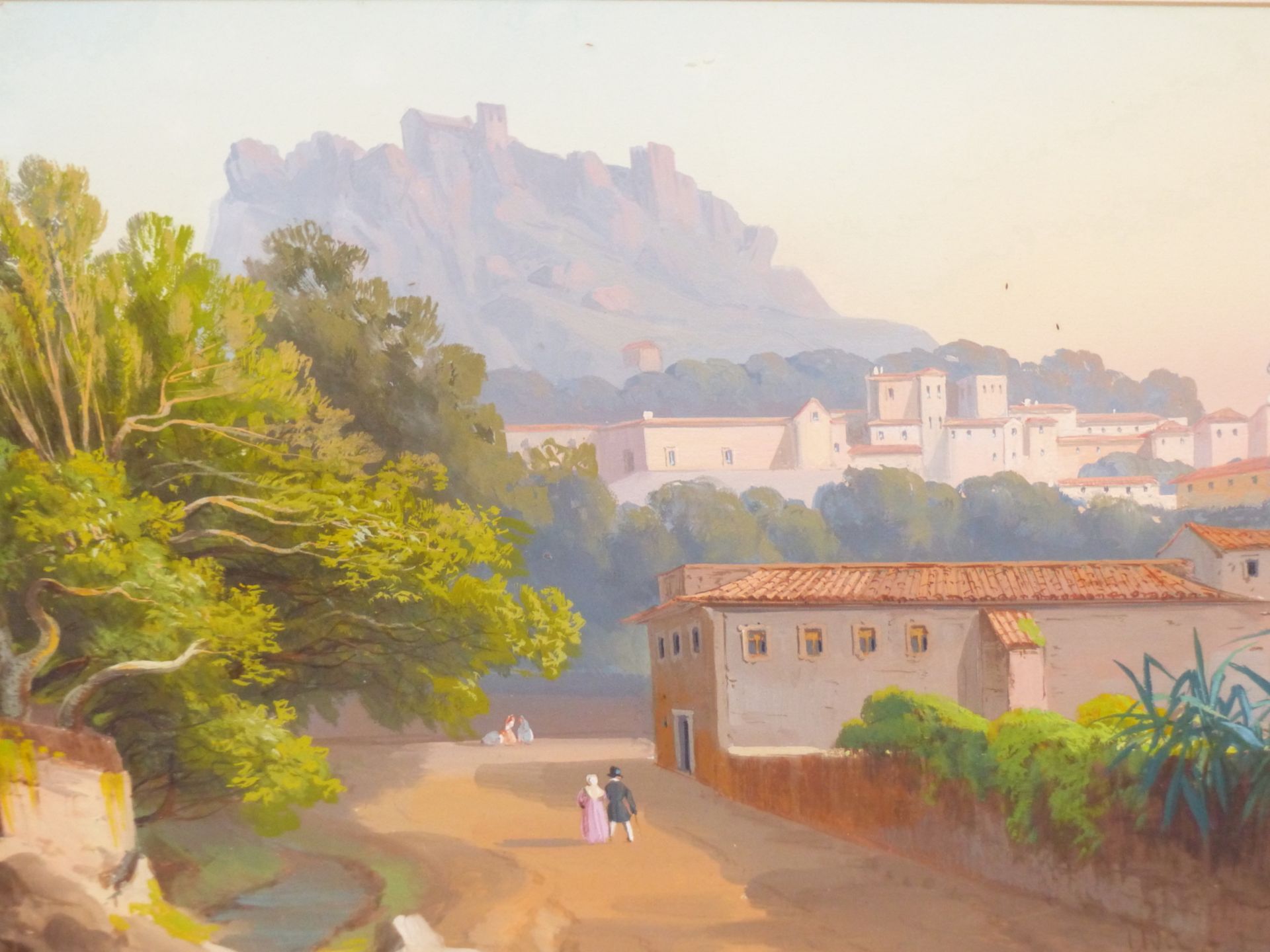 EARLY 20TH CENTURY ITALIAN SCHOOL- TWO CLASSICAL VIEWS WITH FIGURES, POSSIBLY LISBON, WATERCOLOUR