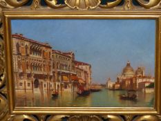 ATTRIB. ANTONIETTA BRANDEIS (1848-1926). THE GRAND CANAL, VENICE, OIL ON PANEL, BEARS SIGNITURE