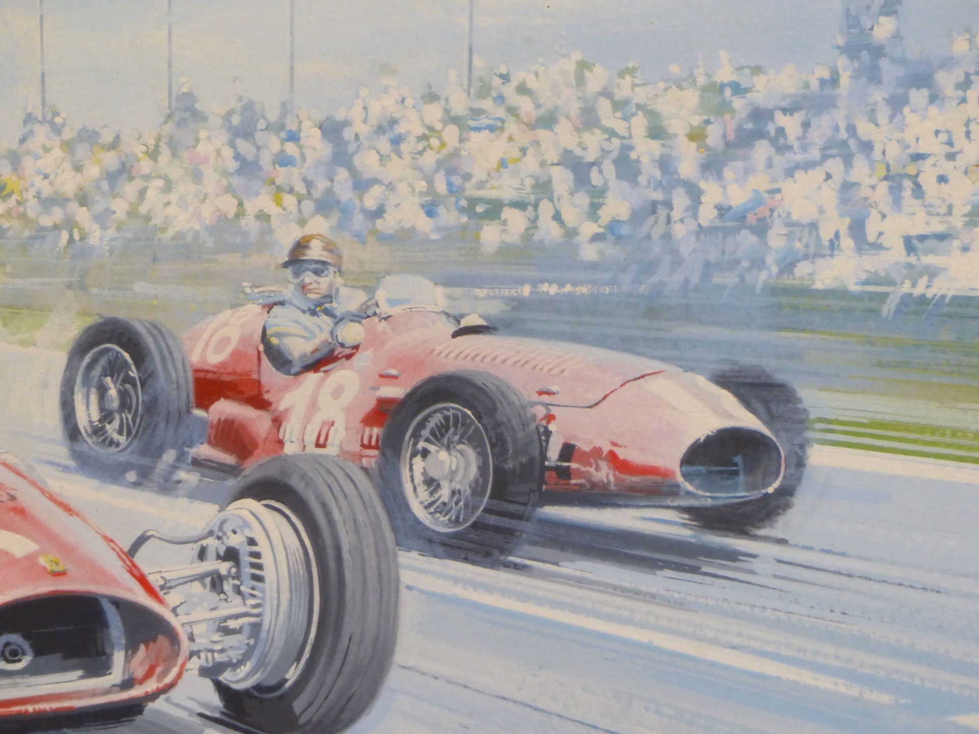 RODNEY DIGGENS (B 1937), ARR. THE 1953 FRENCH GRAND PRIX MIKE HAWTHORN IN A FERRARI LEADING FANGIO - Image 5 of 10