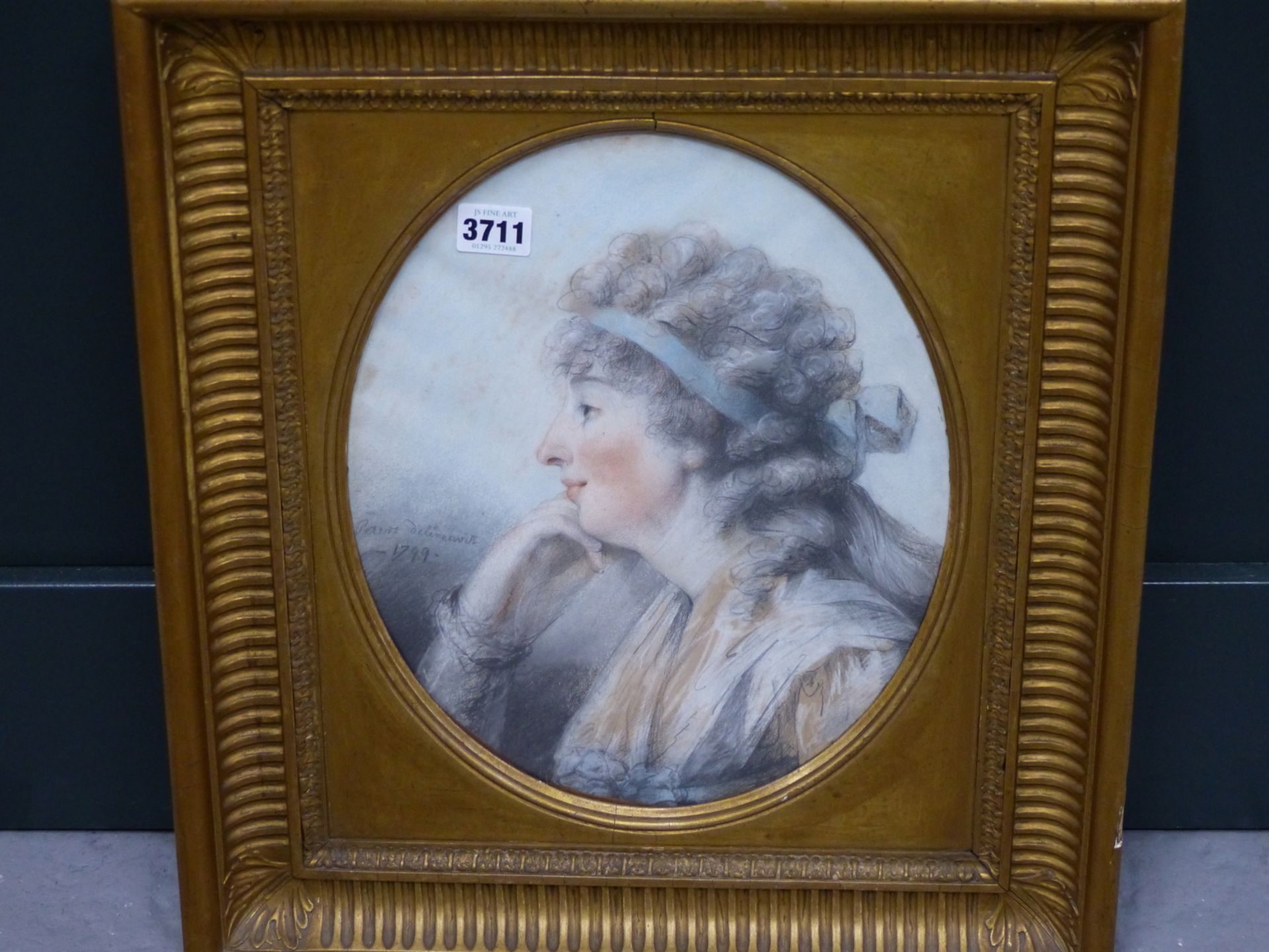 18TH/19TH CENTURY SCHOOL. PORTRAIT OF A CONTEMPLATIVE LADY. PASTEL. BEARS INSCRIPTION "PETERS - Image 6 of 8