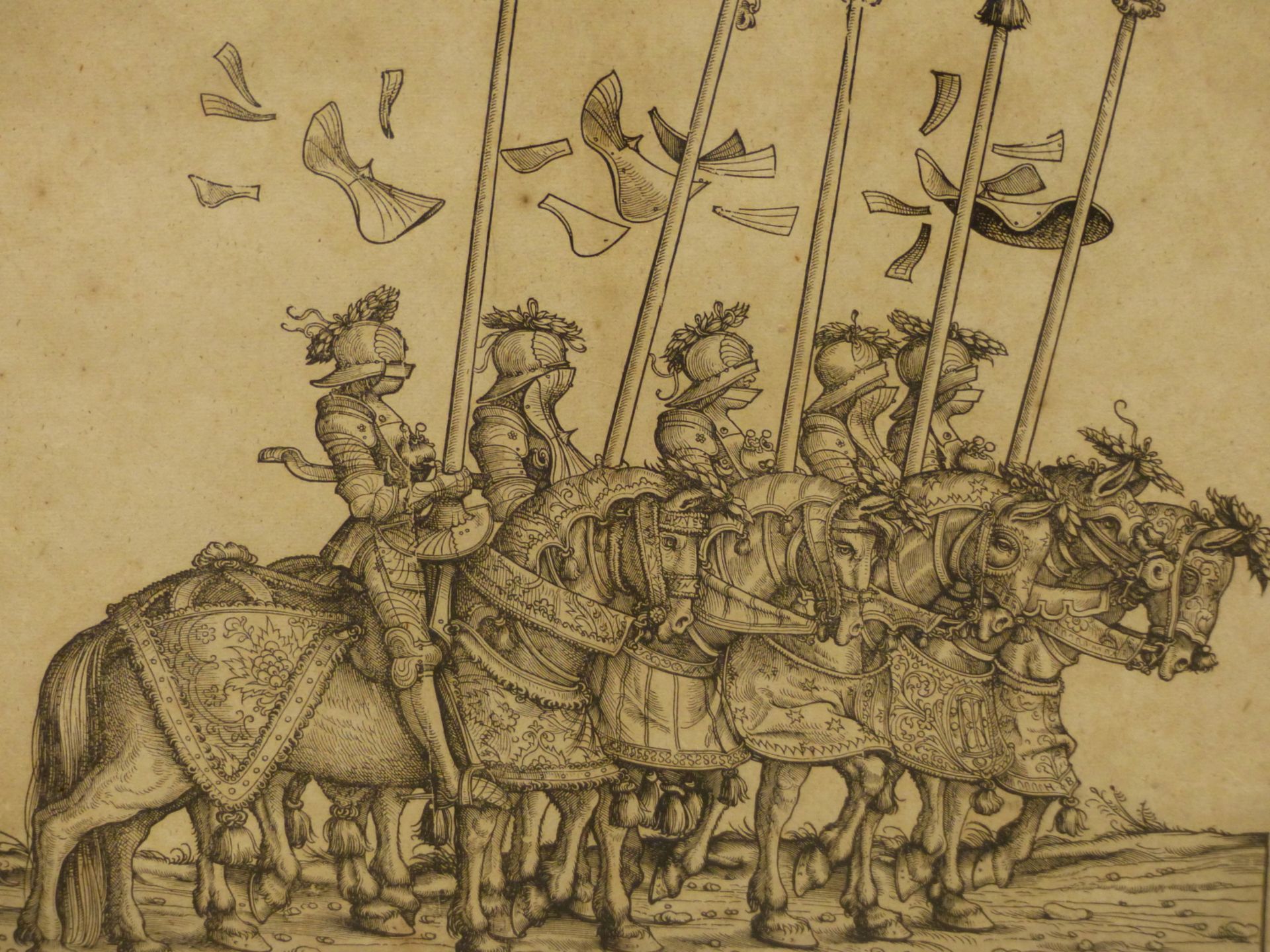 AFTER HANS BURGKMAIR (1473-1531) THE TRIUMPHAL PROCESSION OF MAXIMILIAN INTO AUGSBURG- WOODCUT- - Image 3 of 11