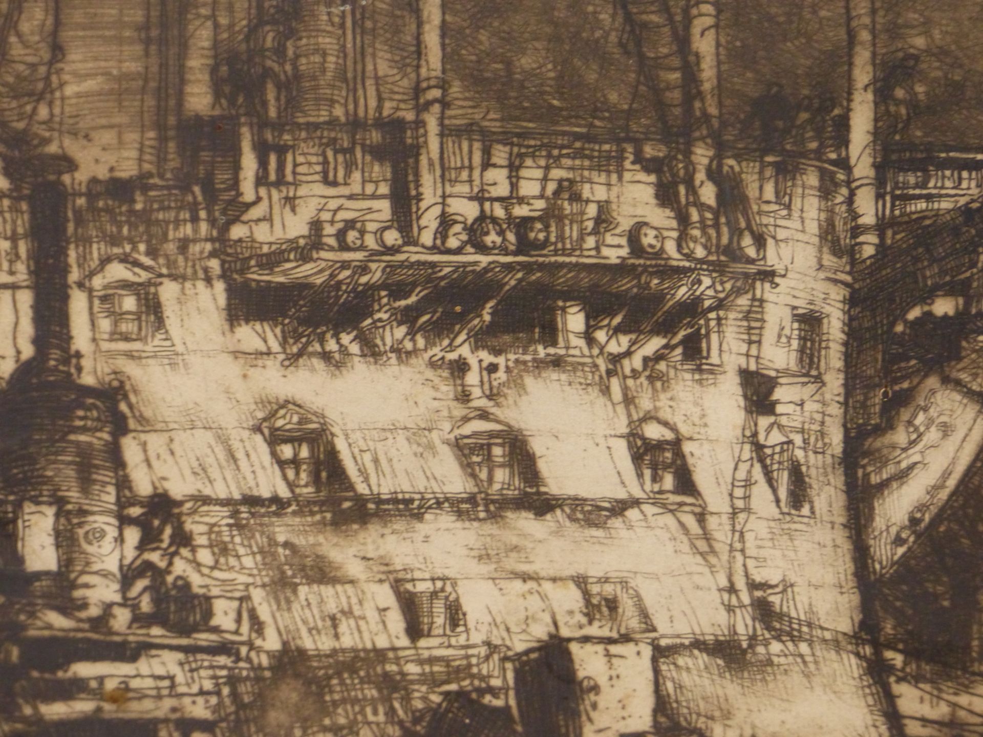 SIR FRANK BRANGWYN-( 1867-1957) - BREAKING UP OF THE CALADONIA, PENCIL SIGNED ETCHING C.1906. 80 X - Image 4 of 11