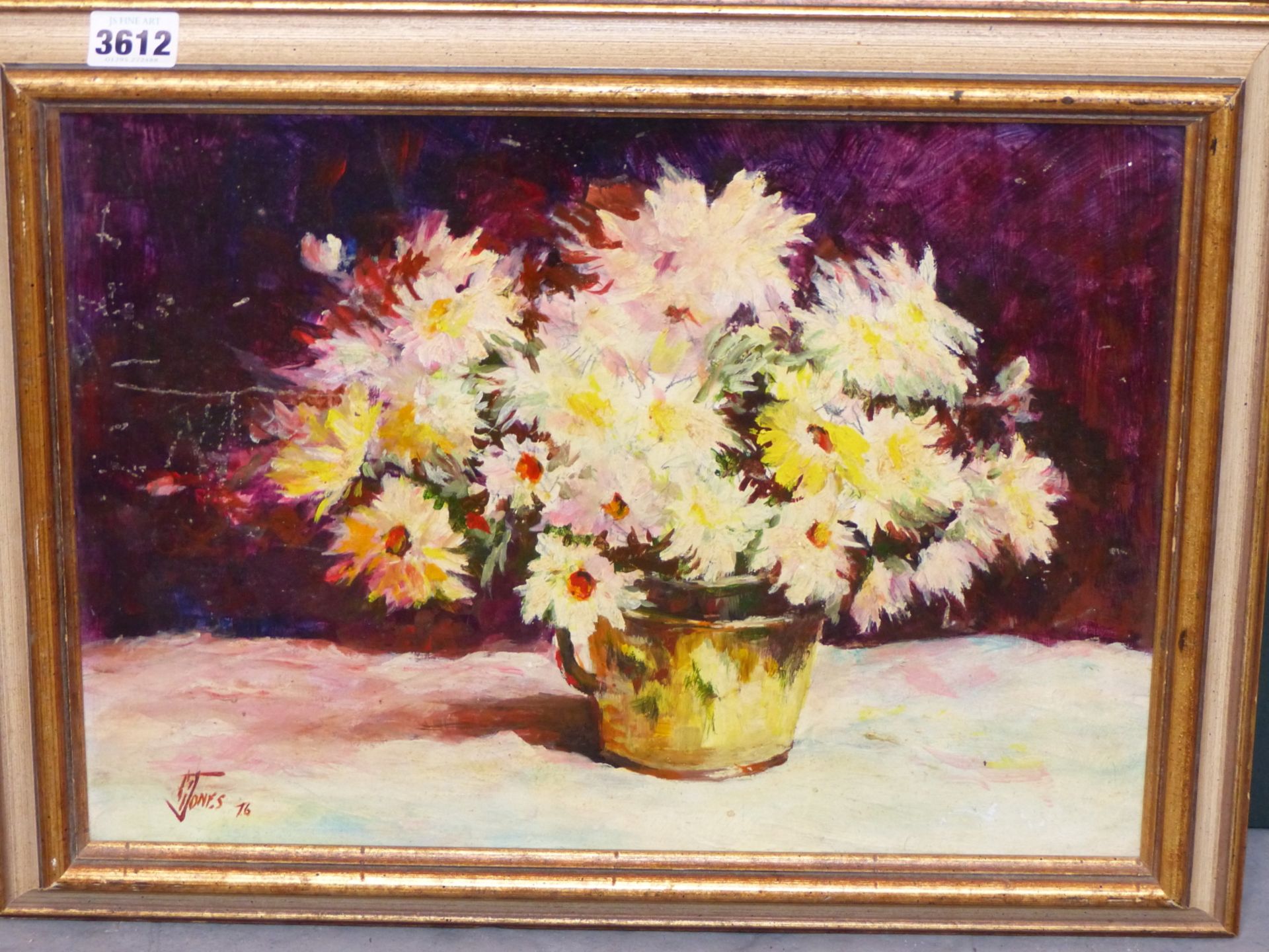 G B JONES ( 20TH CENTURY CANADIAN ) (ARR) STILL LIFE OF FLOWERS, OIL ON BOARD TOGETHER WITH A - Image 2 of 7