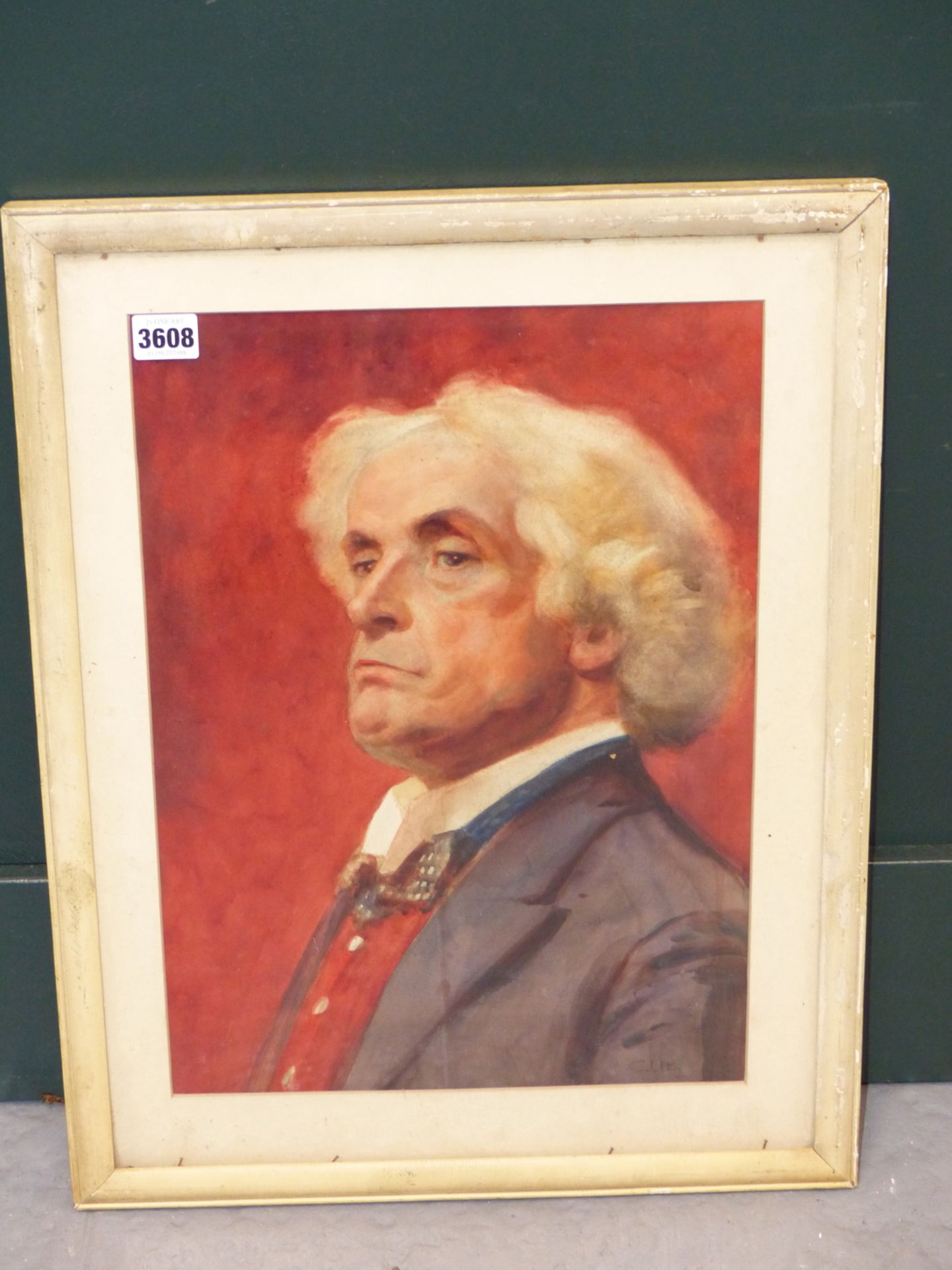 C.LEE (19TH/20TH CENTURY SCHOOL) PORTRAIT OF A GENTLEMAN, WATERCOLOUR, SIGNED LOWER RIGHT, 30 X 43 - Image 3 of 5