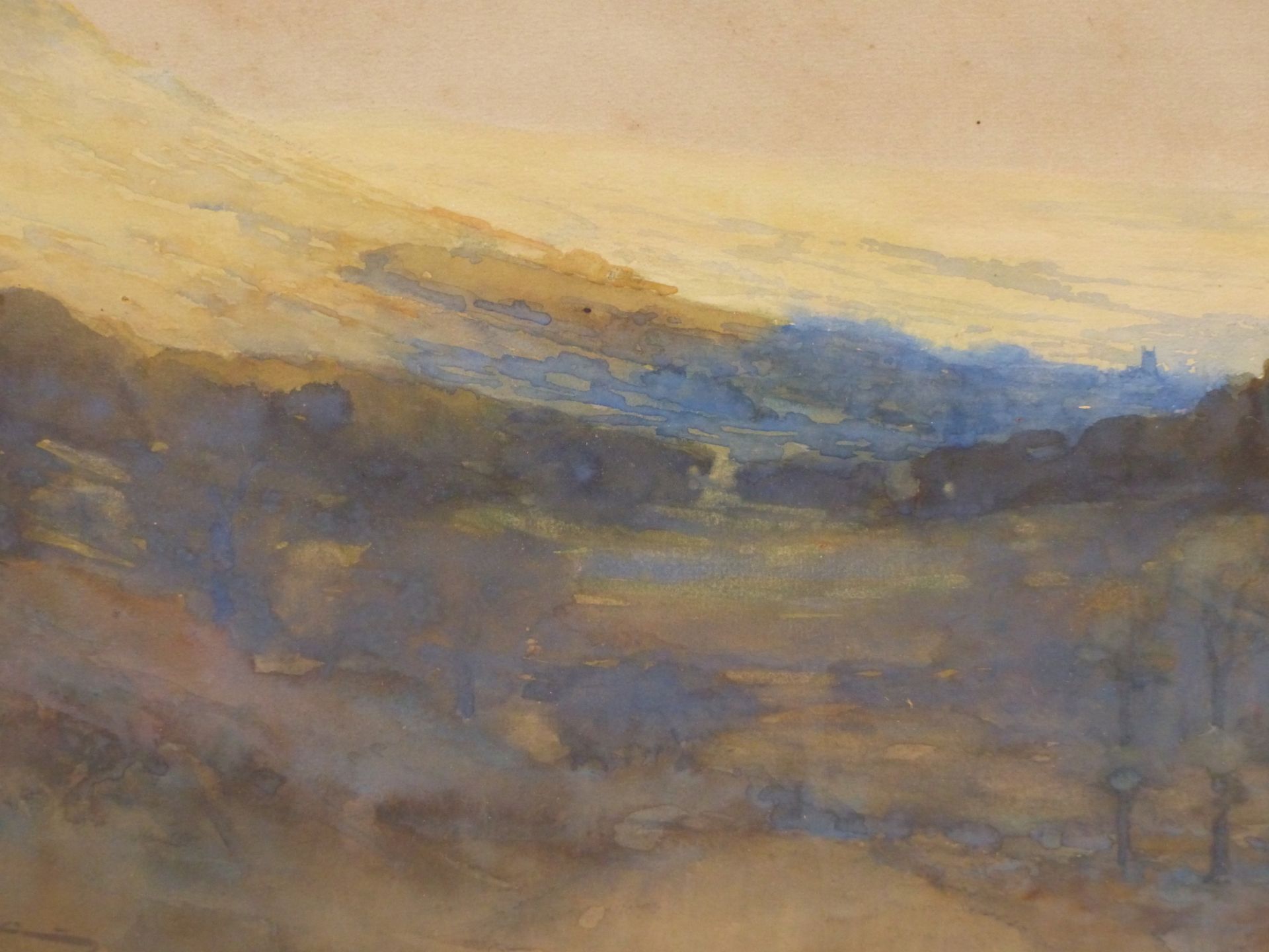 EDGAR THOMAS HOLDING (1870-1952) EXPANSIVE TREE LINED VALLEY PATH WITH DISTANT LANDSCAPE. - Image 4 of 8