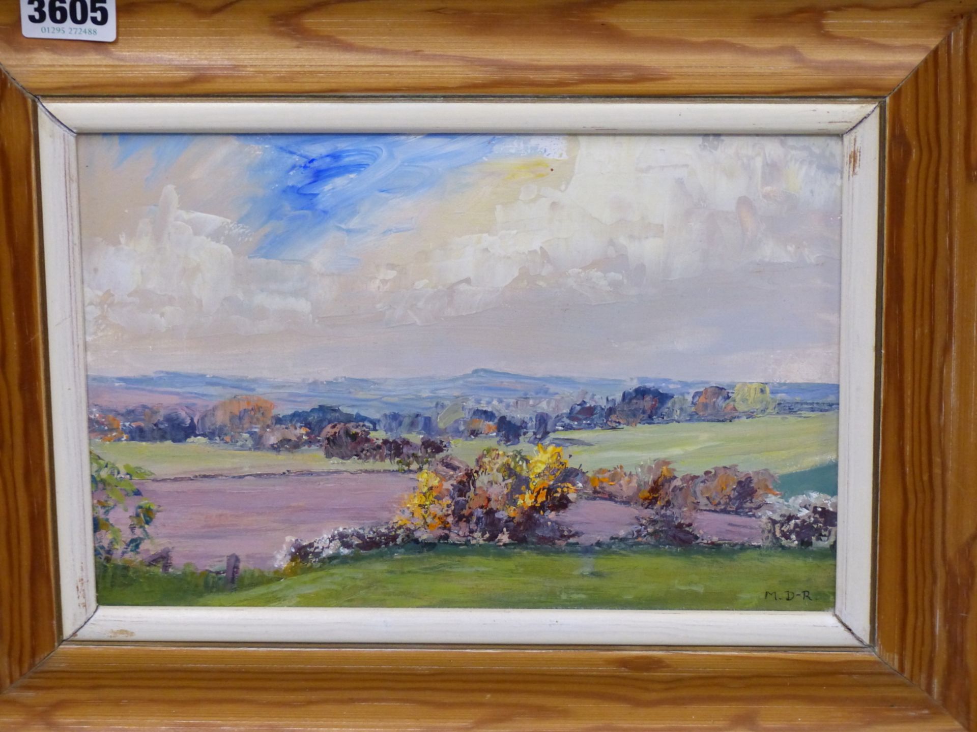 " MDR" 20TH CENTURY ENGLISH SCHOOL, LANDSCAPE WITH TREES, MONOGRAMMED LOWER RIGHT, OIL ON BOARD 25 X - Image 2 of 8