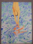 AFTER DAVID HOCKNEY (B.1937) THE DIVER. COLOUR PRINT. ( THIS IMAGE WAS ORIGINALLY USED FOR THE