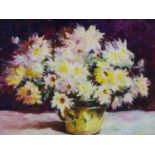 G B JONES ( 20TH CENTURY CANADIAN ) (ARR) STILL LIFE OF FLOWERS, OIL ON BOARD TOGETHER WITH A