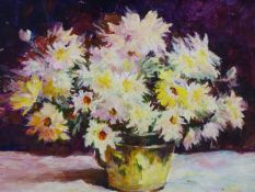 G B JONES ( 20TH CENTURY CANADIAN ) (ARR) STILL LIFE OF FLOWERS, OIL ON BOARD TOGETHER WITH A