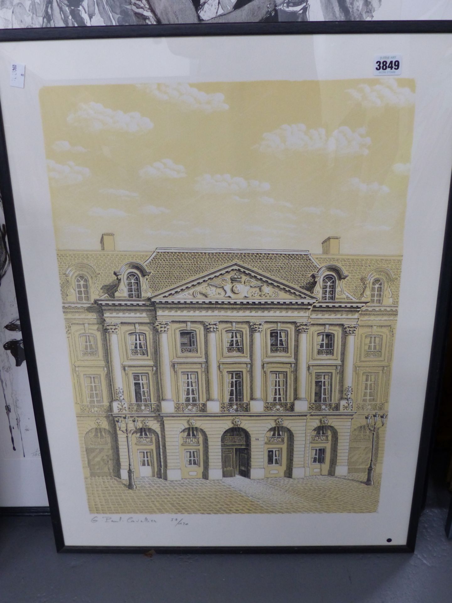 GERALD PAUL CAVALIER (20TH CENTURY). ARR. AN ITALIAN TOWN HALL FACADE, LITHOGRAPH, PENCIL SIGNED AND - Image 5 of 5