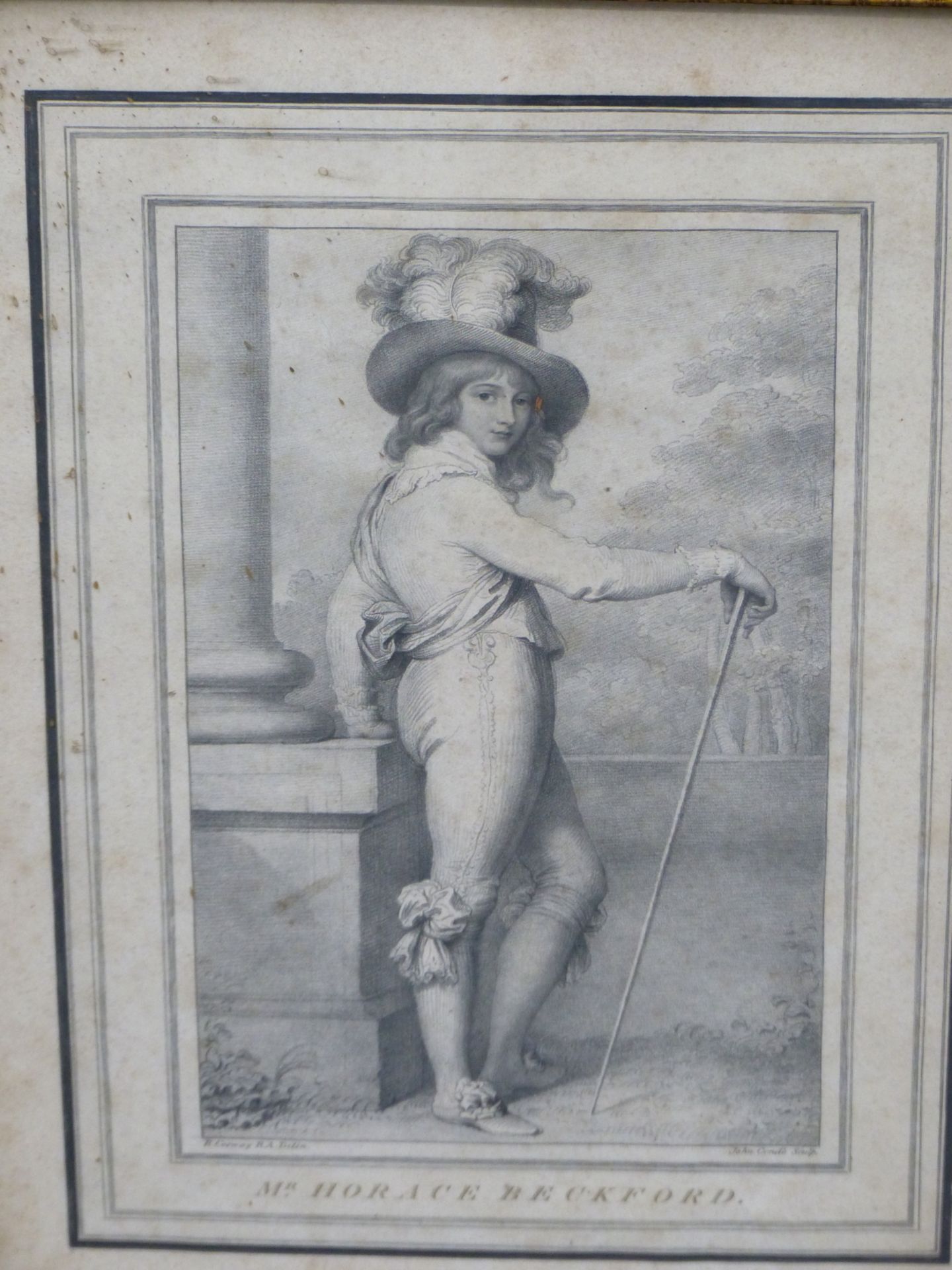 MANNER OF RICHARD COSWAY (1742-1821) STUDY OF MR HORACE BECKFORD WITH WALKING CANE, PENCIL AND - Image 4 of 7