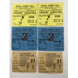 FRANK SINATRA. SIX PERFORMANCE TICKET STUBS FOR FRANK SINATRA, FOUR AT THE ROYAL ALBERT HALL AND TWO