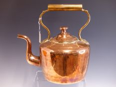 A LARGE EARLY VICTORIAN COPPER KETTLE.
