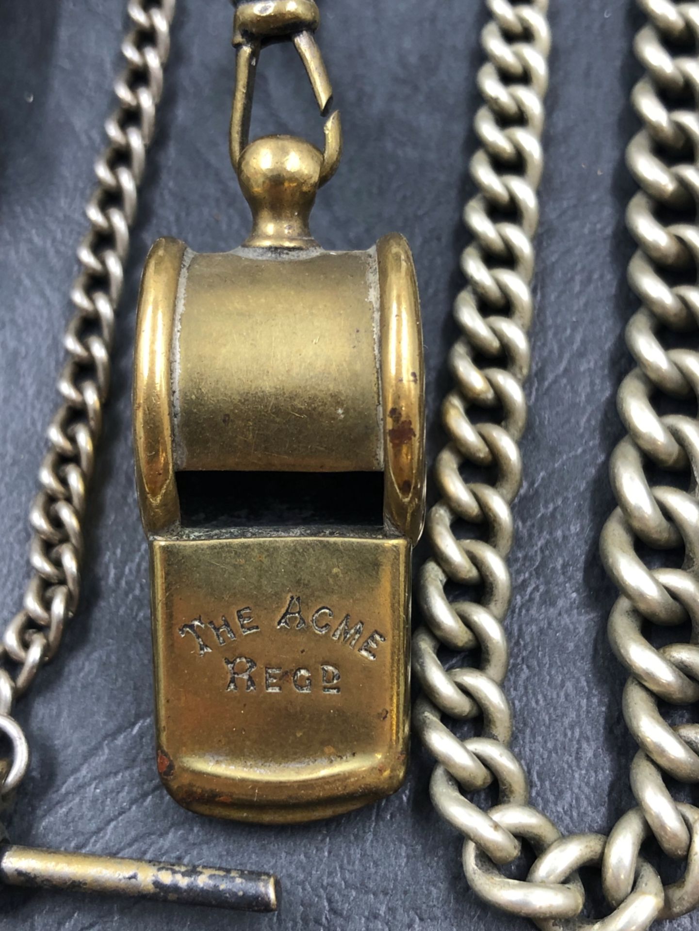 VINTAGE WHISTLES TO INCLUDE EMCA BOY SCOUTS, AN ACME REFEREE ON A GRADUATED ALBERT CHAIN, AN ACME - Image 3 of 5