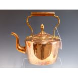 A LARGE VICTORIAN COPPER KETTLE.