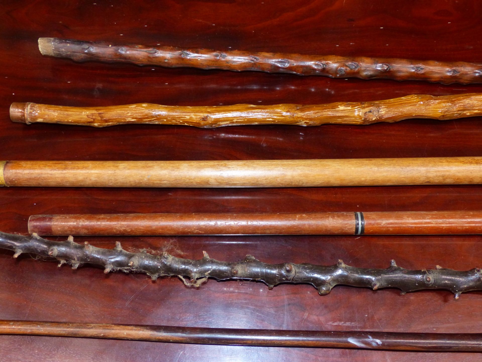 A GROUP OF WALKING STICKS TO INCLUDE TWO EXAMPLES CONTAINING CONCEALED DRINKS FLASKS, AN AFRICAN - Image 3 of 22