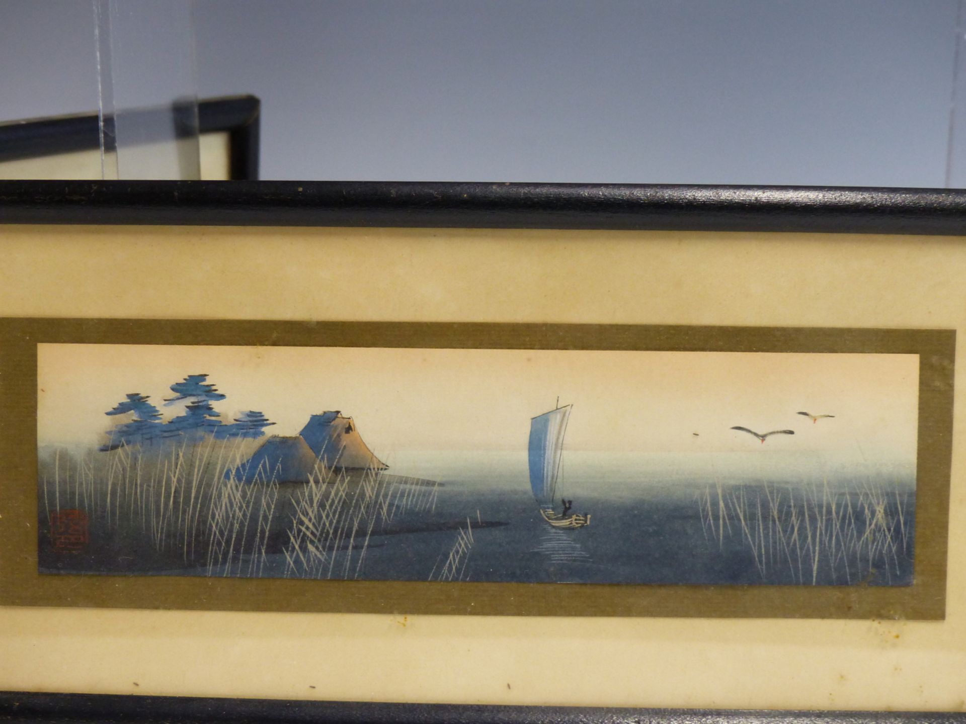 A PAIR OF EARLY 20th CENTURY ORIENTAL SMALL WATER COLOURS. - Bild 3 aus 4