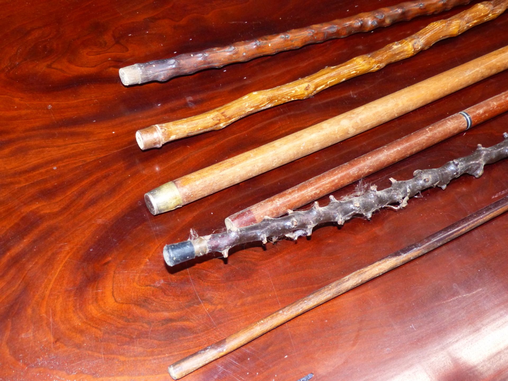 A GROUP OF WALKING STICKS TO INCLUDE TWO EXAMPLES CONTAINING CONCEALED DRINKS FLASKS, AN AFRICAN - Image 4 of 22