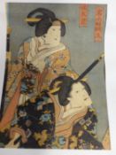 A 19TH CENTURY JAPANESE WOODBLOCK PRINT AFTER TOYUKUNI III.