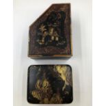 TWO ANTIQUE JAPANESE LACQUER BOXES.