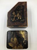 TWO ANTIQUE JAPANESE LACQUER BOXES.