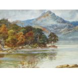 R.W. SAYLE ( 19TH CENTURY) AN ESTUARY VIEW WITH DISTANT MOUNTAIN, WATERCOLOUR SIGNED L/L.