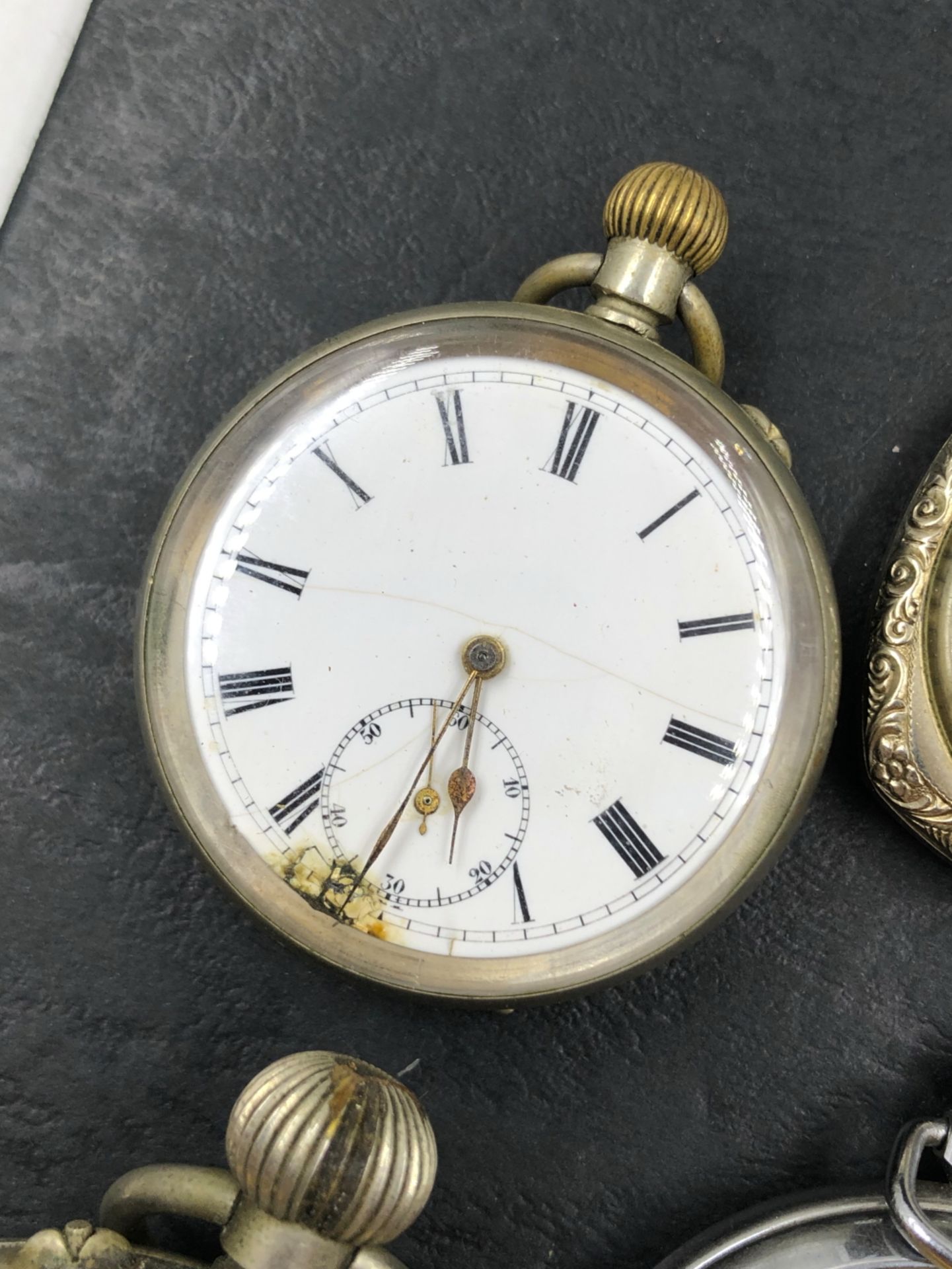 POCKET WATCHES TO INCLUDE A VINTAGE ART DECO ELGIN CUSHION SHAPED OPEN FACE EXAMPLE, TWO JUMBO - Image 5 of 7