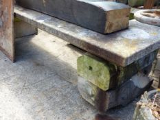 A SECTIONAL MARBLE GARDEN SEAT.