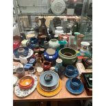 A COLLECTION OF STUDIO POTS, TILES AND OTHER CERAMICS