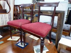 A SET OF FOUR EARLY VICTORIAN DINING CHAIRS
