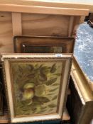 FOUR 19th/20th C. OILS ON BOARD, VARIOUS HANDS, VARIOUS SIZES.