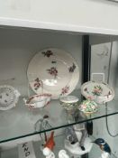AN 18th C. SEVRES PLATE TOGETHER WITH FOUR HEREND WARES